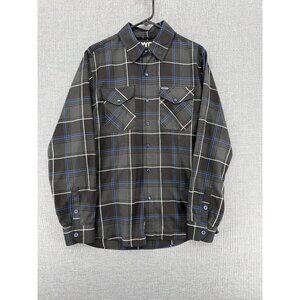 Dixxon Cycle Gear Medium Black Plaid Flannel Long Sleeve Shirt Mens M